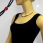 Preview: Kette Drahtkette mit Glasperlen dunkelblau und rot 45cm