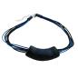 Preview: Kette 54x19mm Anhänger Rohr flach gebogen blau-schwarz-marmoriert glänzend Kunststoff 45cm