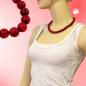 Preview: Kette 12mm Kunststoffperlen rot-schwarz-marmoriert 45cm