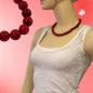 Preview: Kette 12mm Kunststoffperlen rot-schwarz-marmoriert 80cm