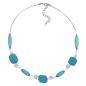 Preview: Kette Drahtkette türkis-aqua-transparent Kunststoffperlen 45cm