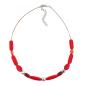Preview: Kette Drahtkette mit Glasperlen rot-geflammt 42cm