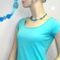 Preview: Kette Blumenperlen blau-türkis-transparent Kunststoff 45cm