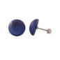 Preview: Ohrstecker Ohrring 12mm Kunststoff blau-transparent-eismatt Stift silberfarben