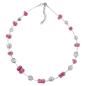 Preview: Kette Drahtkette mit 12x7mm Glasperlen altrosa und silber-verspiegelt 42cm