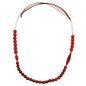 Preview: Kette Materialmix Perlen Kunststoff rot-schwarz Kordel rot Kette 95cm