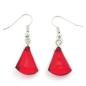 Preview: Ohrhaken Ohrhänger Ohrringe 40x13mm Flachkegel Kunststoff rot facettiert