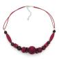 Preview: Kette 21mm Wabenperle bordeaux-dunkelrot Kordel 45cm