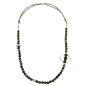 Preview: Kette, Perle barock oliv Viereck chrom