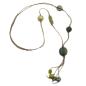 Preview: Kette 25mm Nugget Kunststoff khaki-oliv-schimmernd Kordel olivbraun 90cm