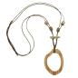 Preview: Kette 77x56mm Baumring braun-beige Kunststoff Baumwollkordel braun 95cm