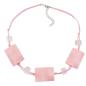 Preview: Kette 3x 35x25mm-Viereck gewellt rosa-glänzend 45cm