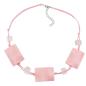 Preview: Kette 3x 35x25mm-Viereck gewellt rosa-glänzend 45cm
