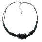 Preview: Kette 21mm Wabenperle Kunststoff schwarz glänzend Kordel schwarz 45cm