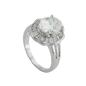 Preview: Ring 16x14mm ovaler Zirkonia mit vielen kleinen rhodiniert Ringgröße 56