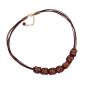 Preview: Kette 18x6mm Perle Kunststoff braun-transparent-silber Kordel braun 50cm