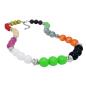 Preview: Kette 10mm Perlen Kunststoff multicolor mit chromfarben 42cm