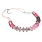 Preview: Kette 12x9mm Facettenperle Kunststoff rosa-pink mit Kordel rosa 45cm