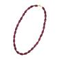 Preview: Kette 20x10mm Winkelperle Kunststoff bordeaux-goldfarben marmoriert glänzend 60cm