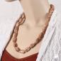Preview: Kette 25x17mm Winkelperle Kunststoff natur-beige-marmoriert glänzend 60cm