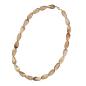 Preview: Kette 25x17mm Winkelperle Kunststoff natur-beige-marmoriert glänzend 60cm