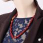 Preview: Kette 20x10mm Winkelperle Kunststoff rot-gold-weiß-marmoriert glänzend 60cm