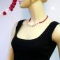 Preview: Kette 8mm Perlen Kunststoff rot-seidig und Walzenperle transparent 45cm