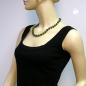 Preview: Kette 10mm Perle Kunststoff olivgrün-matt mit 4mm Perlen silberfarben 50cm