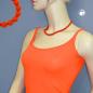 Preview: Kette 8mm Kunststoffperlen orange-rot-glänzend 45cm