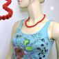 Preview: Kette 10mm Kunststoffperlen rot-glänzend 50cm