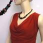 Preview: Kette Facettenperle schwarz und rot-gold-schwarz lackierte Kunststoffperlen 50cm