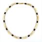 Preview: Kette 25x6mm Rohr Kunststoff beige und Holzolive braun 40cm