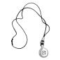 Preview: Kette 47x34mm Anhänger Kunststoff chromfarben Kordel schwarz 90cm
