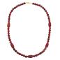 Preview: Kette Winkelperle Kunststoff rot-gold-marmoriert glänzend 55cm