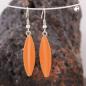 Preview: Ohrhaken Ohrhänger Ohrringe 30x9mm Rillenolive satt orange glänzend