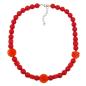 Preview: Kette 20mm 3x Spiralperle Kunststoff rot transparent und rote Perlen 52cm