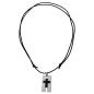 Preview: Kette 35x20mm Kreuz Edelstahl schwarz emailliert Kordel schwarz 90cm