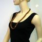 Preview: Kette 14mm Kunststoffperlen bernstein-farbig-marmoriert 80cm