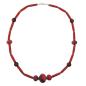 Preview: Kette Barock-Röhren Kunststoff rot-metallic mit Tomaten-Perlen rot-marmoriert matt 60cm