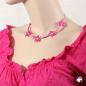 Preview: Kette 27mm Stern pink Kunststoff Holzperle Kordel rosa 42cm