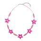 Preview: Kette 27mm Stern pink Kunststoff Holzperle Kordel rosa 42cm