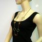 Preview: Kette 25x25x12mm Nugget Kunststoff oliv-braun-AB Kordel braun 100cm