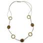 Preview: Kette 25x25x12mm Nugget Kunststoff oliv-braun-AB Kordel braun 100cm