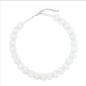 Preview: Kette 18mm Scheibe Kunststoff weiß glänzend Knotenperle weiß 43cm