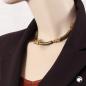 Preview: Kette 16mm Schmetterling Rohrperle Kunststoff oliv-seidig glänzend 40cm