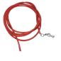 Preview: Lederband Rundschnur Rindleder 2mm rot gefärbt mit 1x Verschluss silberfarbig 1m