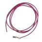 Preview: Lederband Rundschnur Rindleder 2mm pink gefärbt mit 1x Verschluss silberfarbig 1m