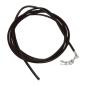 Preview: Lederband Rundschnur Rindleder 2mm schwarz gefärbt mit 1x Verschluss silberfarbig 1m