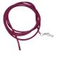 Preview: Lederband Rundschnur Rindleder 2mm fuchsia beere gefärbt mit 1x Verschluss silberfarbig 1m