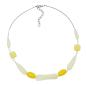 Preview: Kette Drahtkette Windeck Birne beige gelb Kunststoffperlen 45cm